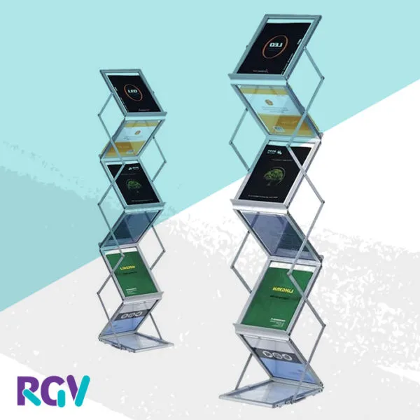 Porta brochures en Z acrilico